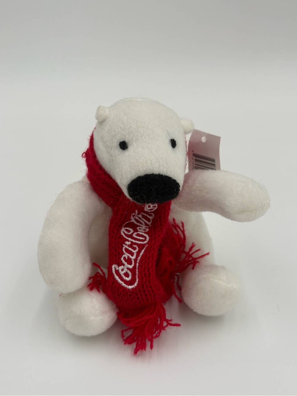 Coca-Cola Polar Bear Plush with Red Knit Scarf 5”  Stuffed Animal w/ Tag